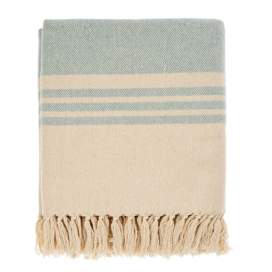 Soft Stripe Throw, Blue