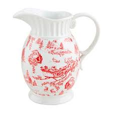 Christmas Toile Pitcher