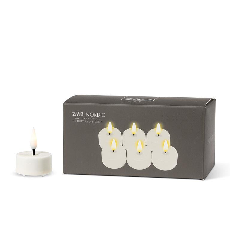 LED Tealight-1.5"H Set Of 6 Off White