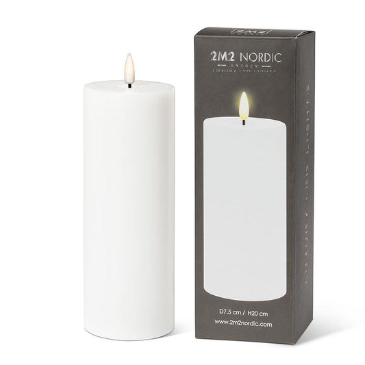 White LED Pillar Candle 3x8