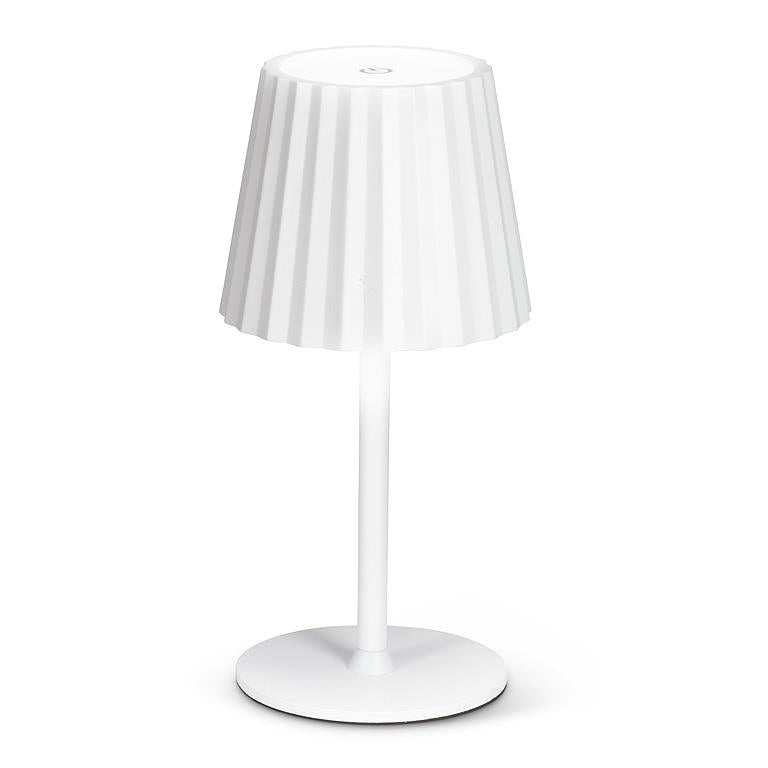 Fluted Shade LED Lamp, White