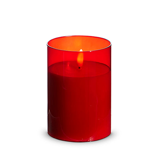 Red Glass Candle 3.5x5”