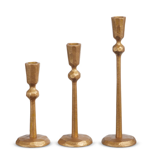 Hammered Gold Candle Stick Set