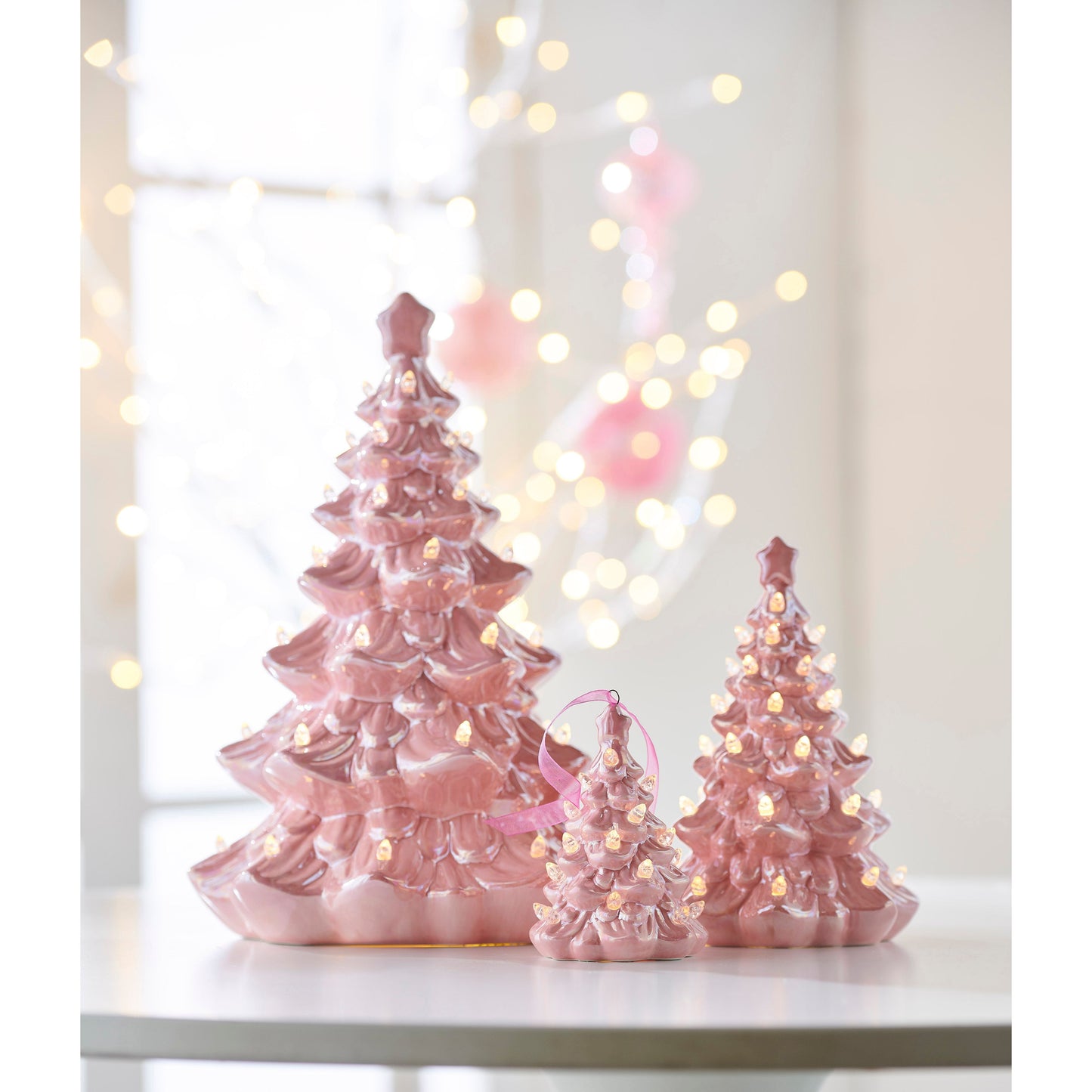 Vintage Pink Tree Ornament