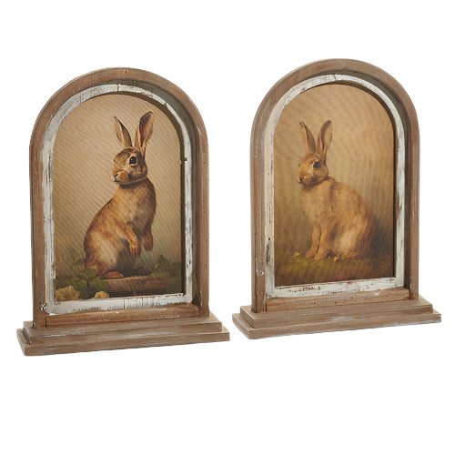 Antiqued Framed Sitting Bunny