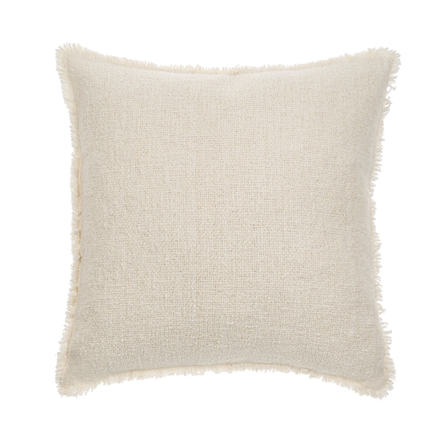 Fringed Boucle Pillow, Off White