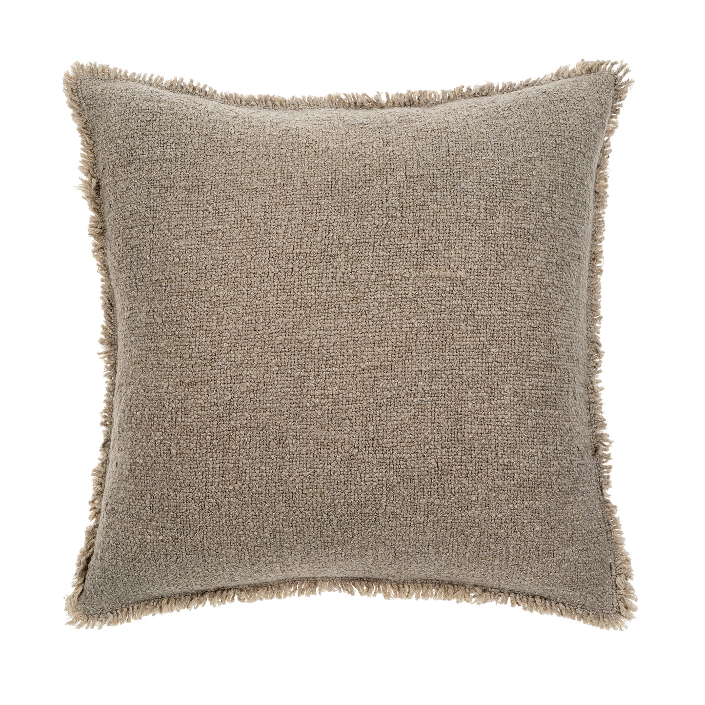 Fringed Boucle Pillow, Taupe