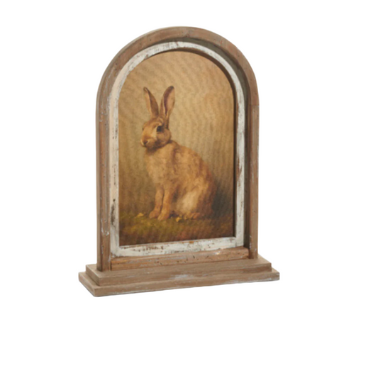 Antiqued Framed Sitting Bunny