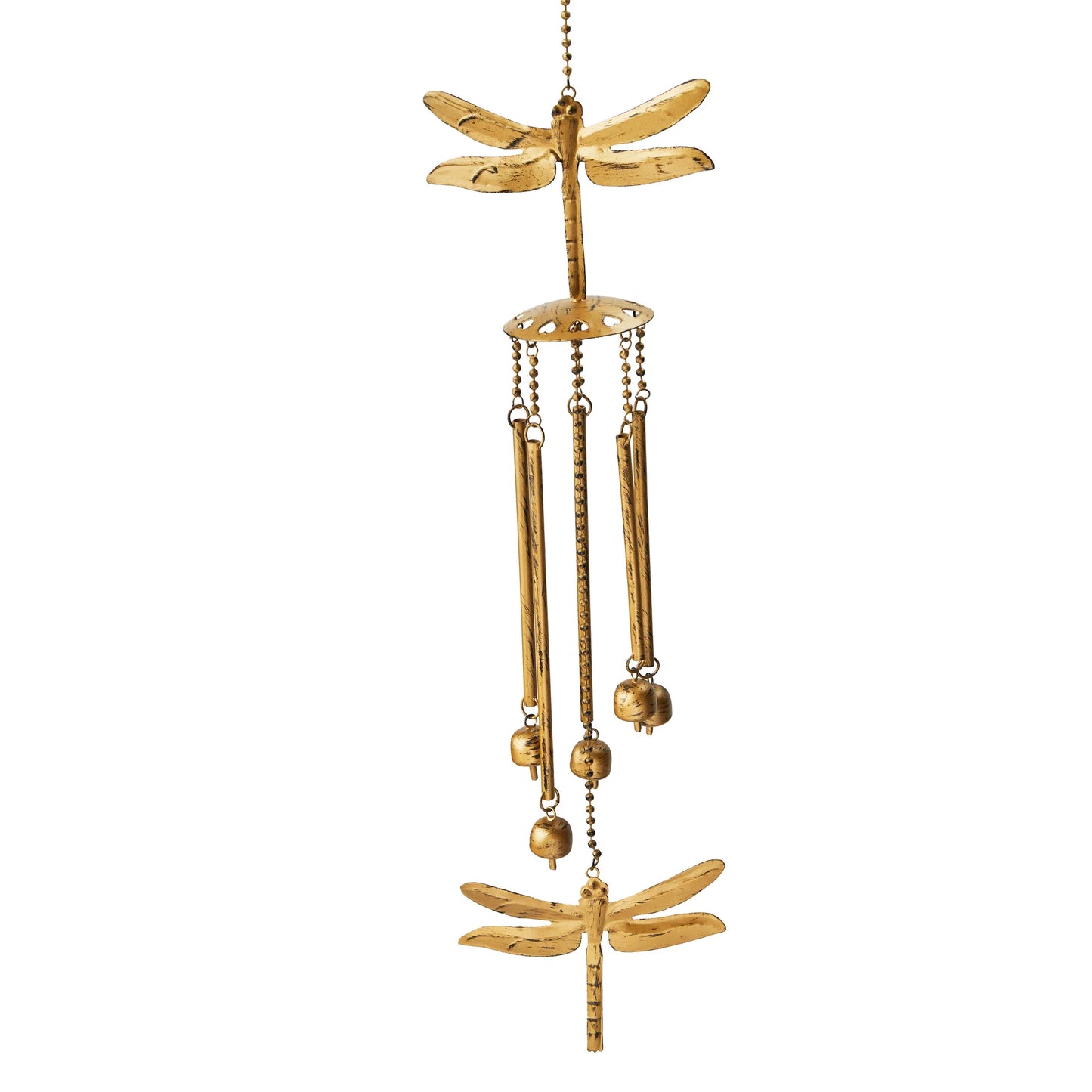 Dragon Fly Wind Chime Antiqued Brass