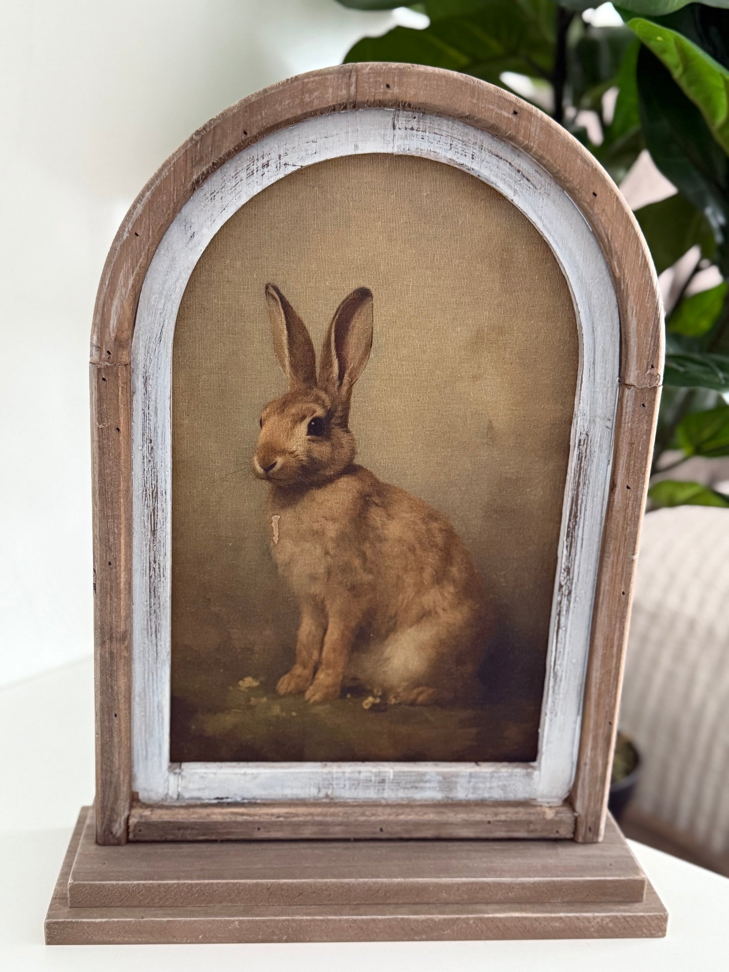 Antiqued Framed Sitting Bunny