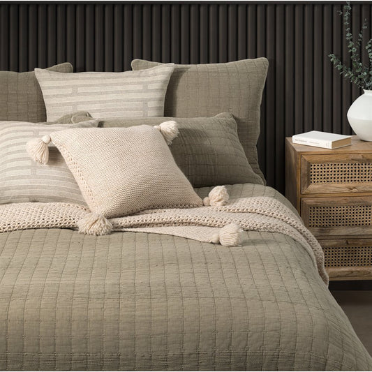 Moss Taupe Coverlet, Queen