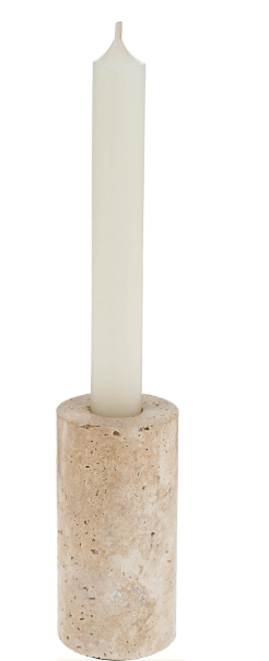 Ava Travertine Candle Holder (L)