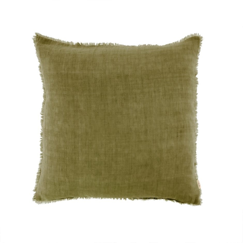 Lina Linen Pillow Dark Moss