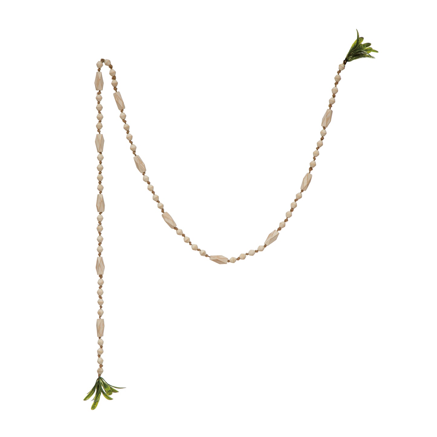 Bead Garland with Greenery Tassels